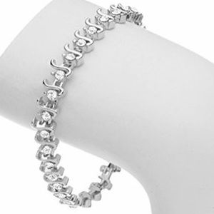 Silver S-Style Tennis Bracelet with Swarovski Crystals